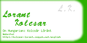 lorant kolcsar business card