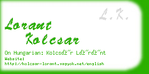 lorant kolcsar business card